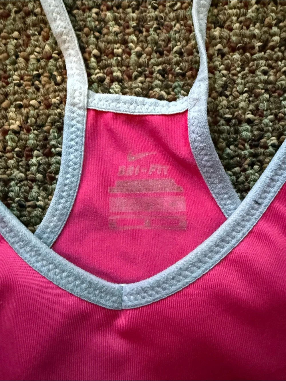 Nike Hot Pink Light Support Sports Bra with White Band